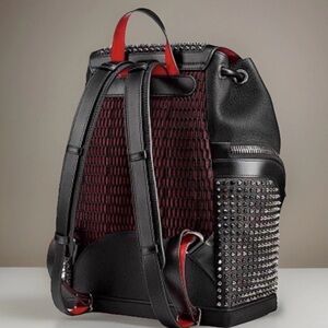 CHRISTIAN LOUBOUTIN Original Spiked Calfskin Leather Sporty Punk Rock Backpack